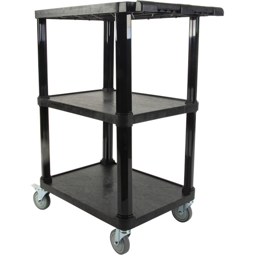KLETON MQ183 Utility Cart with Flat Shelf, 3 Tiers, 18-1/8" x 37-3/8" x 27-3/4", 330 lbs. Capacity