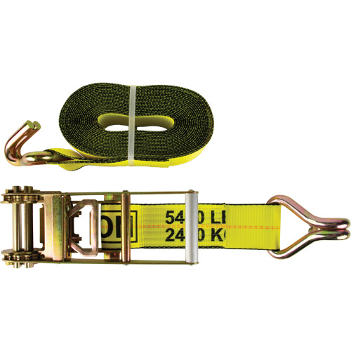 KLETON MQ227 Winch Strap, J-Hook, 3" W x 30' L, 5400 lbs. (2449 kg) Working Load Limit