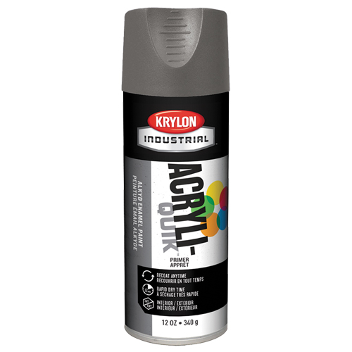 Krylon Industrial K01318A07 Laque industrielle Acryli-Quik, Gris, Tr&egrave;s mat, 12 oz, Canette a&eacute;rosol
