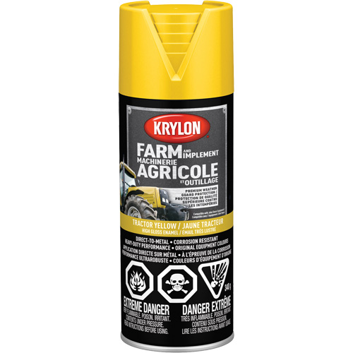 Krylon Industrial 419340008 Peinture en a&eacute;rosol pour la ferme et l'&eacute;quipement, Jaune John Deere, Tr&egrave;s brillant, 12 oz, Canette a&eacute;rosol