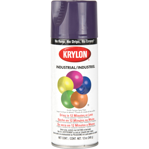 Krylon Industrial K01913A07 5-Ball Interior-Exterior Industrial Maintenance Paint, Safety Purple, Gloss, 12 oz., Aerosol Can