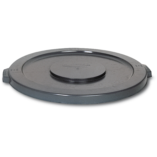Rubbermaid FG261960GRAY Round Brute&reg; Tops, Flat Lid, Plastic/Polyethylene, Fits Container Size: 19-7/8" Dia.