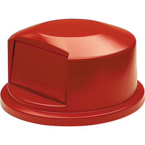 Rubbermaid FG264788RED Couvercles ronds Brute, Couvercle bomb&eacute;, Plastique/Poly&eacute;thyl&egrave;ne, Convient aux contenants 24" dia.
