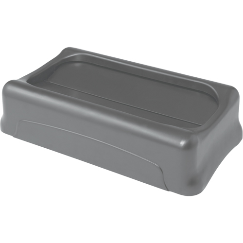 Rubbermaid FG267360GRAY Slim Jim&reg; Top, Swing Lid, Plastic, Fits Container Size: 22" x 11"