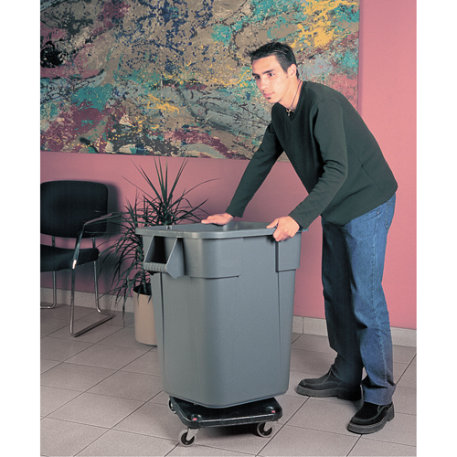 Rubbermaid FG353000BLA Socles roulants  Brute, carr&eacute;s, Poly&eacute;thyl&egrave;ne, Noir