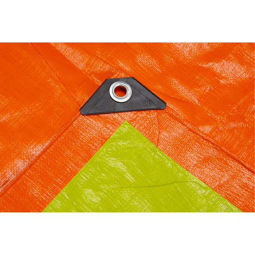 KLETON NAA097 High-Visibility Heavy-Duty Woven Tarp, Polyethylene, Green/Orange, 20' x 30' x 12 mils
