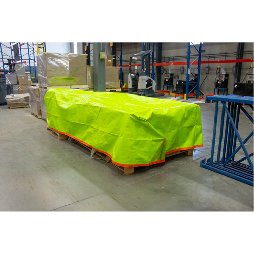 KLETON NAA097 High-Visibility Heavy-Duty Woven Tarp, Polyethylene, Green/Orange, 20' x 30' x 12 mils