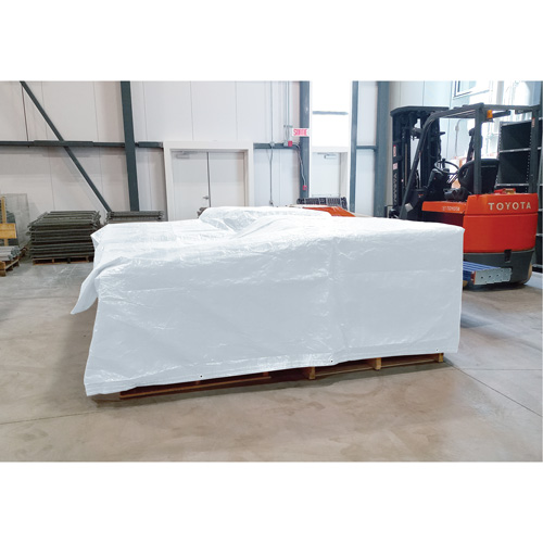 KLETON NAA390 Insulated Tarp, Polyethylene, White, 20' x 12' x 8 mils