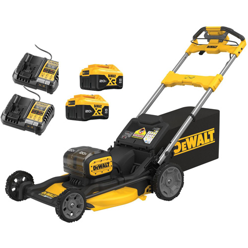 DEWALT DCMWSP256U2-CA 2X20V MAX* XR&reg; 21 in. Brushless Cordless RWD Lawn Mower Kit, Self-Propelled Walk-Behind, Battery Powered, 21" Cutting Width