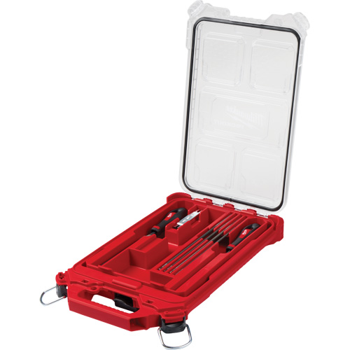 Milwaukee 49-16-2880 Ensemble pour affûtage de chaîne de scie de 9 morceaux, avec organisateur PACKOUT compact et &agrave; profil bas, 6 pi&egrave;ces