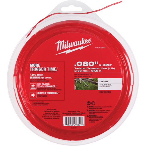 Milwaukee 49-16-2811 0.080" x 320 (1 lb) Twisted Trimmer Line