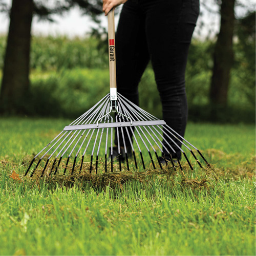 Garant 85650 Lawn Rake, 24 Tines, Hardwood Handle, Steel Blade