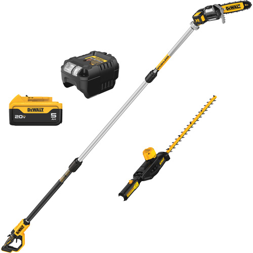 DEWALT DCKO86P1 Ensemble scie d'&eacute;lagage et taille-haies sur perche sans fil au lithium-ion MAX
