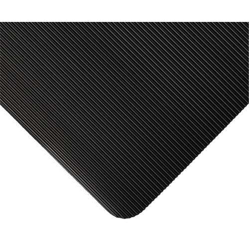Wearwell 381.18X3X105BK Tapis standard no 381, Ergonomique, 3' x 105' x 1/8", Noir