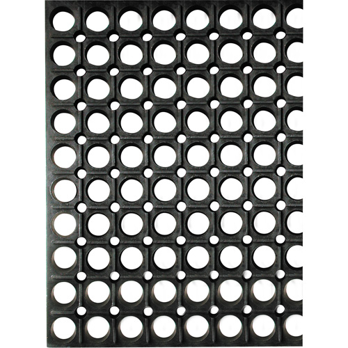 Wearwell 477.78X18X24GRBK WorkSafe&reg; Mats, Slotted, 1-1/2' x 2' x 7/8", Black, Rubber
