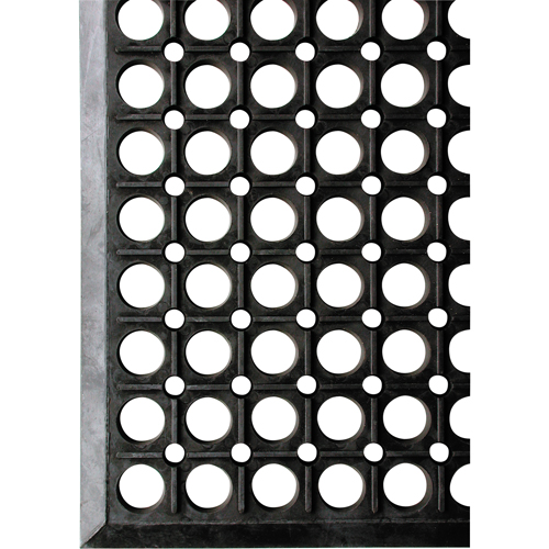 Wearwell 474.12X3X10BK Workrite No. 474 Matting, Slotted, 3' x 10' x 1/2", Black, Natural Rubber