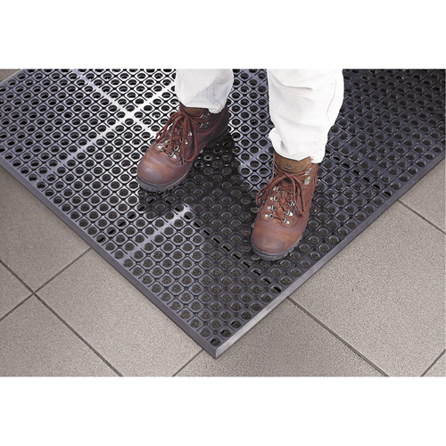 Wearwell 474.12X3X5BK Tapis Workrite No 474, &agrave; fentes, 3' x 5' x 1/2", Noir, Caoutchouc naturel