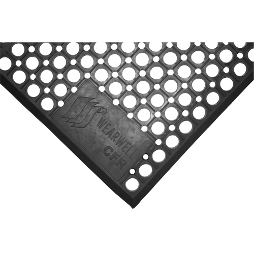 Wearwell 478.12X3X10GY Tapis WorkSafe l&eacute;ger No 478 RLC, &agrave; fentes, 3' x 10' x 1/2", Gris, Caoutchouc