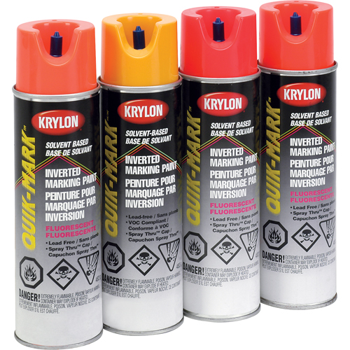 Krylon Industrial A03702007 Peinture de marquage industrielle invers&eacute;e &agrave; base de solvant Quik-Mark, 17 oz, Canette a&eacute;rosol