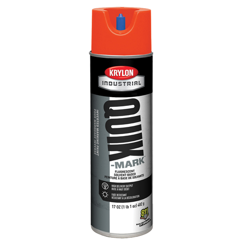 Krylon Industrial A03613007 Industrial Quik-Mark Solvent-Based Inverted Marking Paint, 17 oz., Aerosol Can