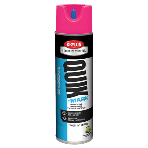 Krylon Industrial A03612004 Industrial Quik-Mark Water-Based Inverted Marking Paint, 17 oz., Aerosol Can