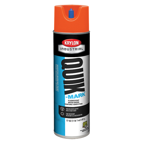 Krylon Industrial A03650004 Industrial Quik-Mark Water-Based Inverted Marking Paint, 17 oz., Aerosol Can