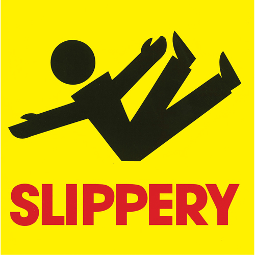 CCI Canada 03-600-20 "Slippery" Traffic Cone Message Label, Adhesive, English with Pictogram