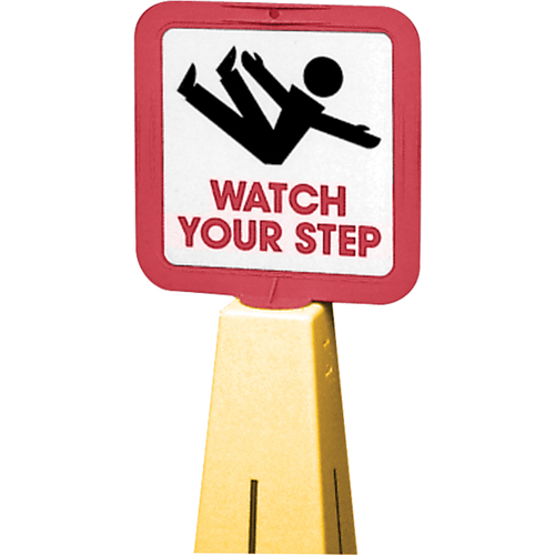 CCI Canada 03-600-21 "Watch Your Step" Traffic Cone Message Label, Adhesive, English with Pictogram