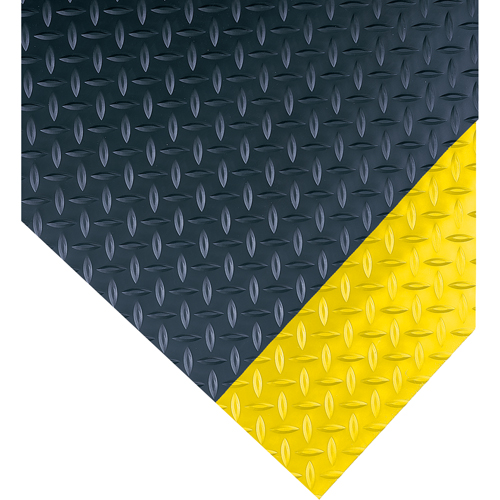 Wearwell 385.316X4X75BYL No. 385 Mats, Diamond, 4' x 75' x 3/16", Black/Yellow, PVC