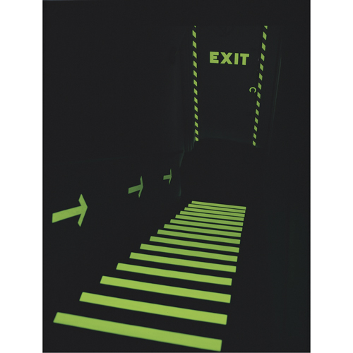 Incom Top Tape & Label 523521P Hazard and Safety Glow Tape, 1" x 30', Vinyl, Glow-in-the-Dark