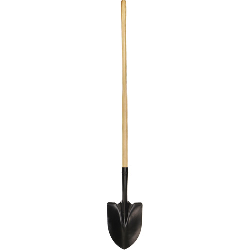 Practica TLR Round Point Shovel, Tempered Steel Blade, Wood, Straight Handle