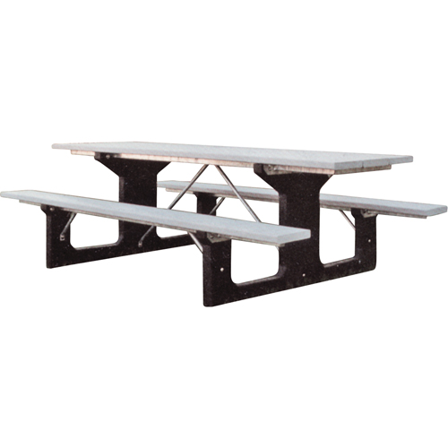 Plastic Recycling 26GR Recycled Plastic Picnic Tables, 6' L x 61-1/2" W, Grey