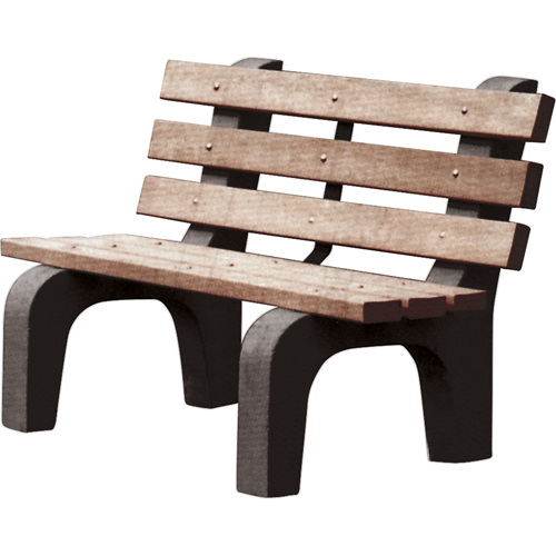 Plastic Recycling 440BR Park Benches, Recycled Plastic, 48" L x 25" W x 31" H, Brown