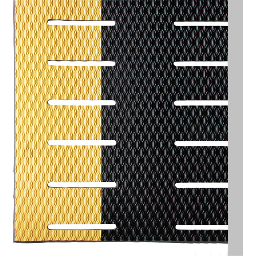 Wearwell 475.38X2X60SLTBYL Tapis Kushion Walk No 475, &agrave; fentes, 2' x 60' x 3/8", Noir/Jaune, PVC