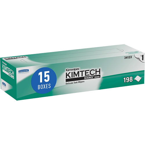 Kimberly-Clark 34133 Kimtech Science Kimwipes Delicate Task Wipes, Specialty, 12" L x 12" W