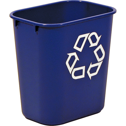 Rubbermaid FG295573BLUE Recycling Container , Deskside, Plastic, 13-5/8 US Qt.