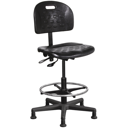 Horizon Seating 2000-14-SK-CG Ergonomic Industrial Shop Seating, Polyurethane, Black, 275 lbs. Capacity