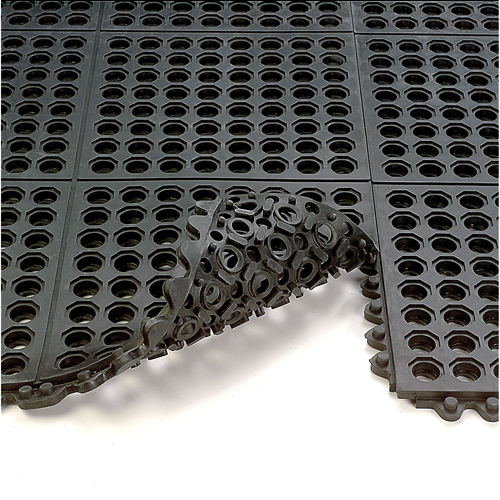 Wearwell 572.58X3X3GRBK Tapis 24/Seven, Caoutchouc, 3' la c, 3' lo, 5/8" &eacute;paisseur, Noir