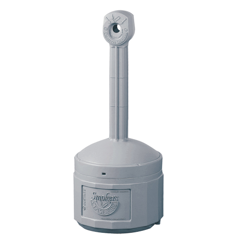 Justrite 26800 Smokers Cease-Fire&reg; Cigarette Butt Receptacle, Free-Standing, Plastic, 4 US gal. Capacity, 38-1/2" Height