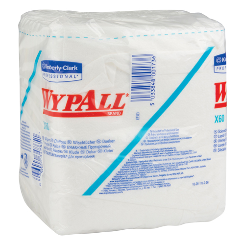 Kimberly-Clark 34865 X60 Washcloth, All-Purpose, 12-1/2" L x 12" W