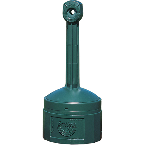Justrite 26806G Smokers Cease-Fire&reg; Cigarette Butt Receptacle, Free-Standing, Plastic, 1 US gal. Capacity, 30" Height