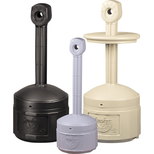 Justrite 26806 Cendriers Smoker's Cease-Fire, Sur pied, Plastique, Capacit&eacute; 1 gal. US, Hauteur 30"