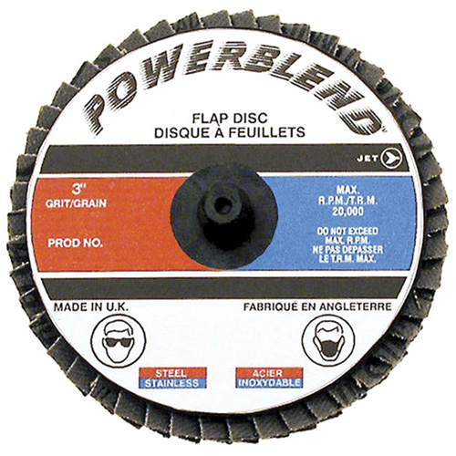 JET 502017 POWERBLEND Roll-on Flap Disc, 2" x Type R, Z120 Grit, Zirconia Alumina