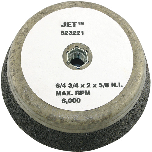 JET 523221 Resin Bond Cup Wheel, 6" x 2", 5/8"-11NC Arbor, Type 11