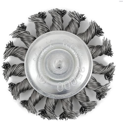 JET 553742 Brosse radiale &agrave; fils nou&eacute;s torsad&eacute;s mont&eacute; sur mandrin EKR275-20, 3", Fils ,02", Tige 1/4"