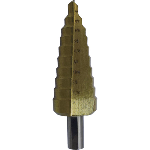 JET 579204 JET-KUT&reg; Super Premium M35 Step Drill, 3/16" - 1/2" , 1/16" Increments, High Speed Steel