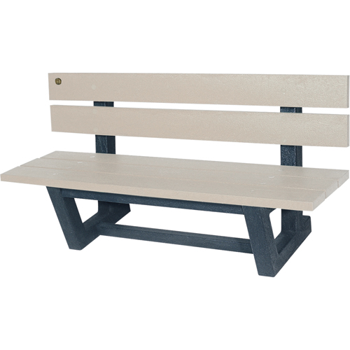 Produits Re-Plast 16P-5/SAH Outdoor Park Benches, Recycled Plastic, 60" L x 22-13/16" W x 29-13/16" H, Sand