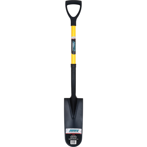 Aurora Tools NJ096 Drain Spade Shovels, Tempered Steel, 16" x 6" Blade, 28-1/2" L, D-Grip Handle