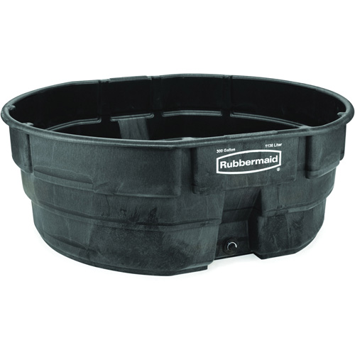 Rubbermaid FG424700BLA Stock Tank, 69" D x 63.25" W x 25" H, 2500 lbs. Capacity, Black