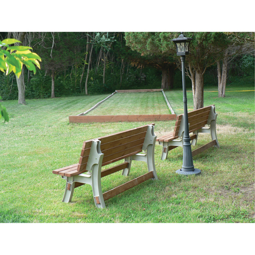  NJ438 Basics&reg; Flip Top Park Bench / Table, Plastic, 96" L x 26" W x 34" H, Sand
